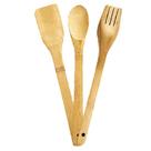 Kit 3 Talheres Grande Utensílios Cozinha em Bambu