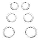 Kit 3 Tamanhos De Brincos Prata 925 Zircônia Cravejado Top