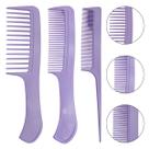 Kit 3 Tamanhos de Pente Roxo Plástico para Cabelos Penteados Hair Cabeleireira Pentear Desembaraçar