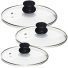 Kit 3 Tampas de Vidro Temperado Grandes 26 28 e 30 cm Para Panelas e Frigideiras