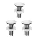 Kit 3 Tampas Tampão Plug Tapa Furo 1/2 Lavatório/bide/pia Abs