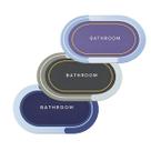 Kit 3 Tapete Banheiro Absorvente Oval Decorativo Doméstico Lavabo Multiuso Emborrachado Lavanderia
