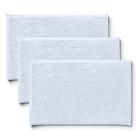 Kit 3 Tapete de Banheiro 38x58cm Antiderrapante Microfibra Bolinha Macarrão Super Macio Abosrvente