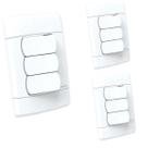Kit 3 Teclas Triplas Interruptor Simples 10A Embutir Enerbra