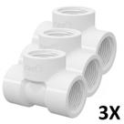 Kit 3 Tee PVC Roscável 1" (32mm) Branco Tigre