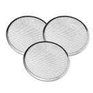 Kit 3 Tela Pizza 35 Cm Redonda Quadriculada Alumínio