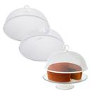 Kit 3 Tela Protetora para Alimento Cúpula Redonda de Metal Branca com Alça Lyor 30x12cm