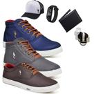 Kit 3 Tênis Casual + Boné + Acessórios Macio Confortável
