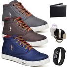 Kit 3 Tênis Casual Leve + Relógio + Cinto + Meia + Carteira