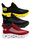 Kit 3 Tênis Casual Masculino Com Cadarço Leve Confortável