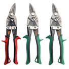 Kit 3 Tesoura Aviação 25 cm Corta Chapa Bico Esquerdo Reto Direito Serralheiro Calha Rufo Marceneiro Tapeceiro Pvc