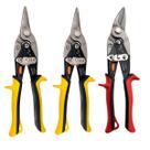 Kit 3 Tesoura Aviação 25 cm Corta Chapa Bico Esquerdo Reto Direito Serralheiro Calha Rufo Marceneiro Tapeceiro Pvc