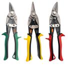 Kit 3 Tesoura Aviação 25 cm Corta Chapa Bico Esquerdo Reto Direito Serralheiro Calha Rufo Marceneiro Tapeceiro Pvc