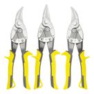 Kit 3 Tesoura Para Cortar Chapa De Metal Corte Reto Curva