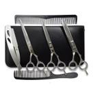 Kit 3 Tesoura Prata Fio Laser Fio Navalha Desfiadeira + Navalha + Estojo Kit 3 Tesoura Prata Fio Laser Fio Navalha Desfiadeira + Navalha + Estojo