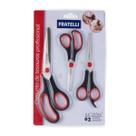 Kit 3 Tesouras Corte Fácil Alfaiate Artesanato Cabelo Costura Escritório Multiuso Fratelli
