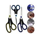 Kit 3 Tesouras Multiuso Aço Inox Cortar Papel Tecido Cozinha Premium