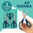 Kit 3 Tesouras Multiuso Para Costura Artesanato Papel Corte de Linha e Acabamento Profissional Kit 3 Tesouras Multiuso Para Costura Artesanato Papel Corte de Linha e Acabamento Profissional