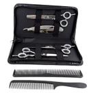 Kit 3 Tesouras Profissionais Fio Laser Fio Navalha Desfiadeira Navalha Prata