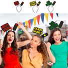 Kit 3 Tiaras Carnaval pra Fantasia Amigas Sinal Vermelho Amarelo e Verde