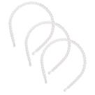 Kit 3 Tiaras de Pérolas para Cabelo Fantasia Carnaval e Noiva Feminina