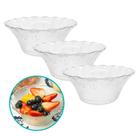Kit 3 Tigela Bowl De Vidro Redonda Sobremesa Saladeira Travessa Fruta 300ml