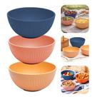 Kit 3 Tigela Saladeira Bowl de Bambu Pp Stripes Cores Sortidas 1,4L 21x10cm Lyor
