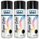 Kit 3 Tinta Spray Preto Metálico 350ml