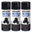 Kit 3 Tinta Spray Ultra Cover 2x Multiuso Preto Rust Oleum