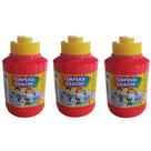 Kit 3 Tinta Tempera Guache Escolar Vermelho 250ml Acrilex Kit 3 Tinta Tempera Guache Escolar Vermelho 250ml Acrilex