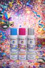 Kit 3 Tintas Spray Divertida Para Cabelo Fashion Azul / Pink / Prata 125ml/55g Axé Brasil