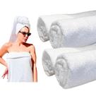 Kit 3 Toalhas Banho Brancas 100 Algodão 125x70cm G230gm2 Residência, Pensão, Spa, Salão de Beleza, Hotel e Pet Shop
