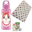 Kit 3 Toalhas de Geladeira Panda + Garrafa Coelho Rosa 350ml