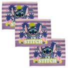 Kit 3 Toalhas de mão para Lancheira Infantil do Stitch com Toque Aveludado 40x28cm Lepper