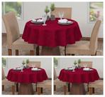 Kit 3 Toalhas De Mesa Luxo Redonda 4 Lugares Sala Jantar Jacquard