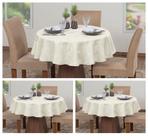 Kit 3 Toalhas De Mesa Luxo Redonda Sala Jantar Jacquard 4 Lugares