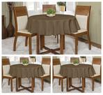 Kit 3 Toalhas De Mesa Oxford 4 lugares Redonda 1,45m Várias Cores Buffet