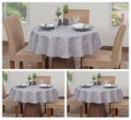 Kit 3 Toalhas Mesa Luxo Redonda Sala Jantar 6 Lugares Jacquard 1,80m