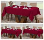 Kit 3 Toalhas Mesa Luxo Retangular Sala Jantar Jacquard 6 Lugares