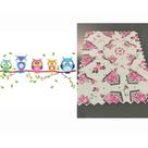 Kit 3 Toalhas Para Geladeira + Adesivo Decorativo Corujas Galhos