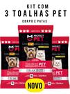 Kit 3 Toalhinhas Umedecidas Para Cães E Gatos Corpo E Pata