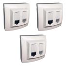 Kit 3 Tomada de Rede RJ45 + Telefone RJ11 Cat5 Pial Legrand Kit 3 Tomada de Rede RJ45 + Telefone RJ11 Cat5 Pial Legrand