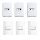 Kit 3 Tomada Horizontal + 3 Interruptor Simples - Alumbra