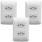 Kit 3 Tomada Tramontina 4x2 20a Dupla 2p+t 250v Aria Cor Branco