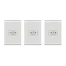 Kit 3 Tomadas 20a 250v Tramontina Liz 4x2 Branca