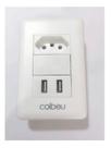 Kit 3 Tomadas Com Interruptor Com 2 Entradas USB 5V 2.1A 023 PAREDE UNIVERSAL 10A