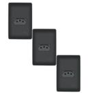 Kit 3 Tomadas Pretas 10A/250V com placa Habitat Black - Fame