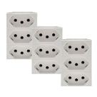 Kit 3 Tomadas Tripla 10a 2p+t Branca 615043bc Pial Plus+ Legrand Kit 3 Tomadas Tripla 10a 2p+t Branca 615043bc Pial Plus+ Legrand