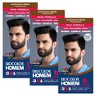 Kit 3 Tonalizante Biocolor Homem Castanho Medio - Bozzano