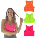 Kit 3 Top Alta Sustentação Fitness Neon